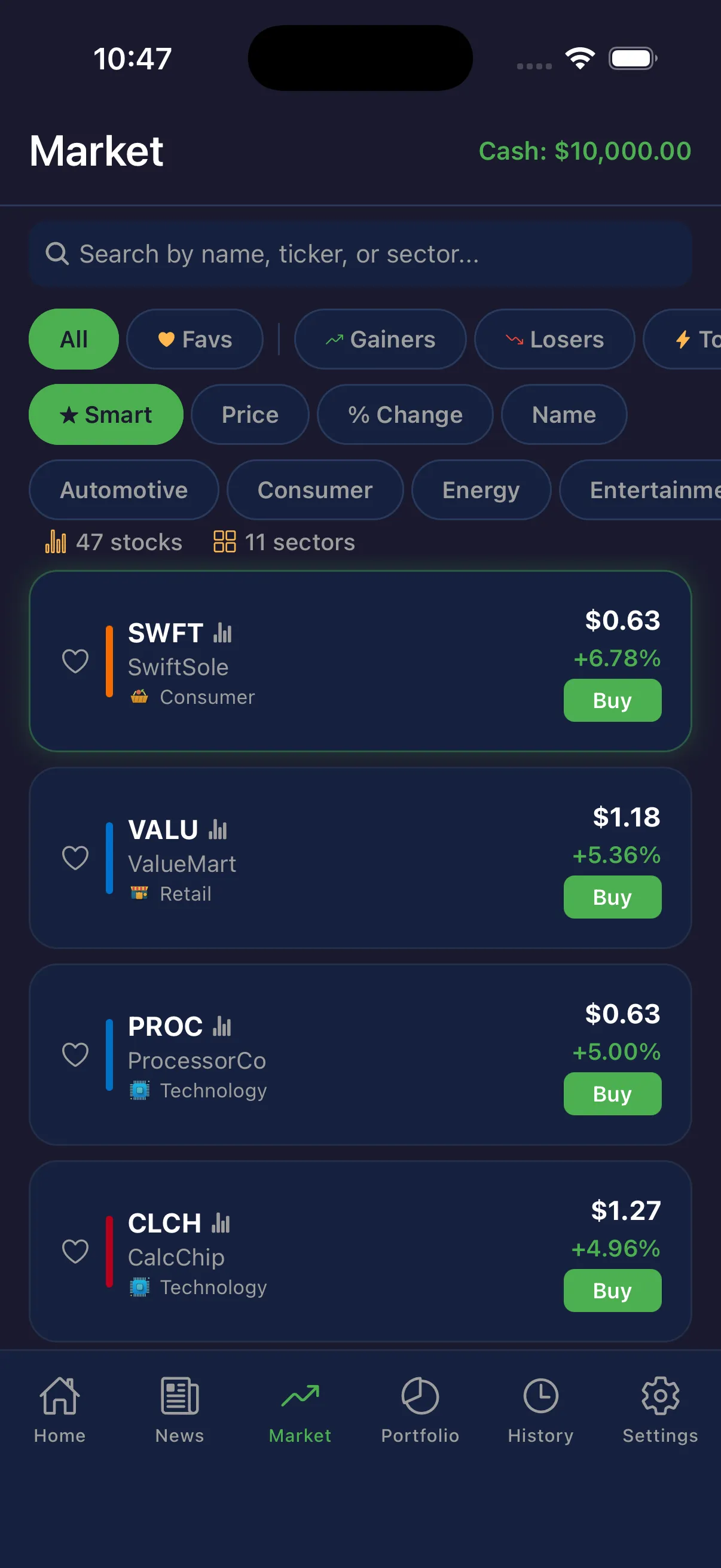 Browse the market